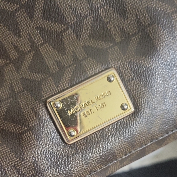 Michael Kors Brown Suede-Like Crossbody Bag with Gold Hardware - Picture 3 of 11